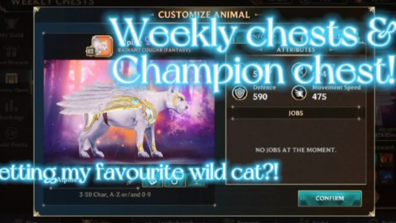 Wolf tales! Weekly Guild chests🐆 and Champion chest! Getting new fantasy wild cat?!