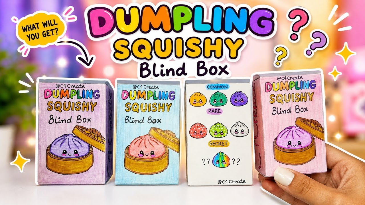 [🥟PAPER DIY🥟] DIY MYSTERY MINI DUMPLING SQUISHY BLIND BOX UNBOXING! | ASMR 