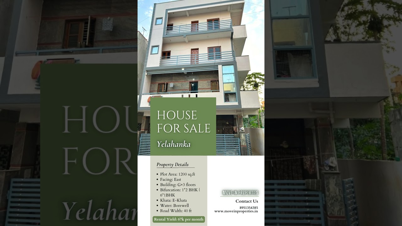House for Sale | Yelahanka | Rental Income Building | E-Khata | North Bangalore | Move-In Properties
