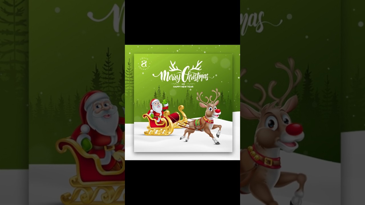 Merry Christmas Social Media Post Design in Photoshop #merrychristmas #christmas #photoshoptutorial