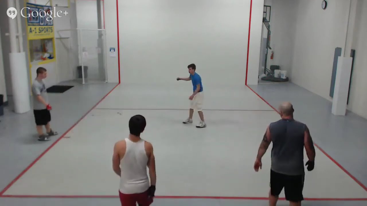 A-1 Sports - Retro Doubles Handball - Cory & Nici vs Bruce & Nick D - Filmed By A-1 Sports 4.1.2014
