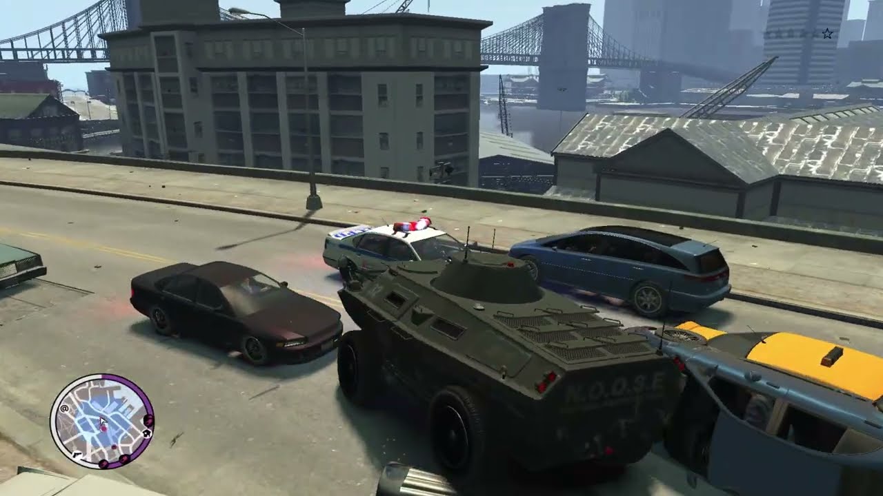 GTA IV: Pushing cars off the ledge