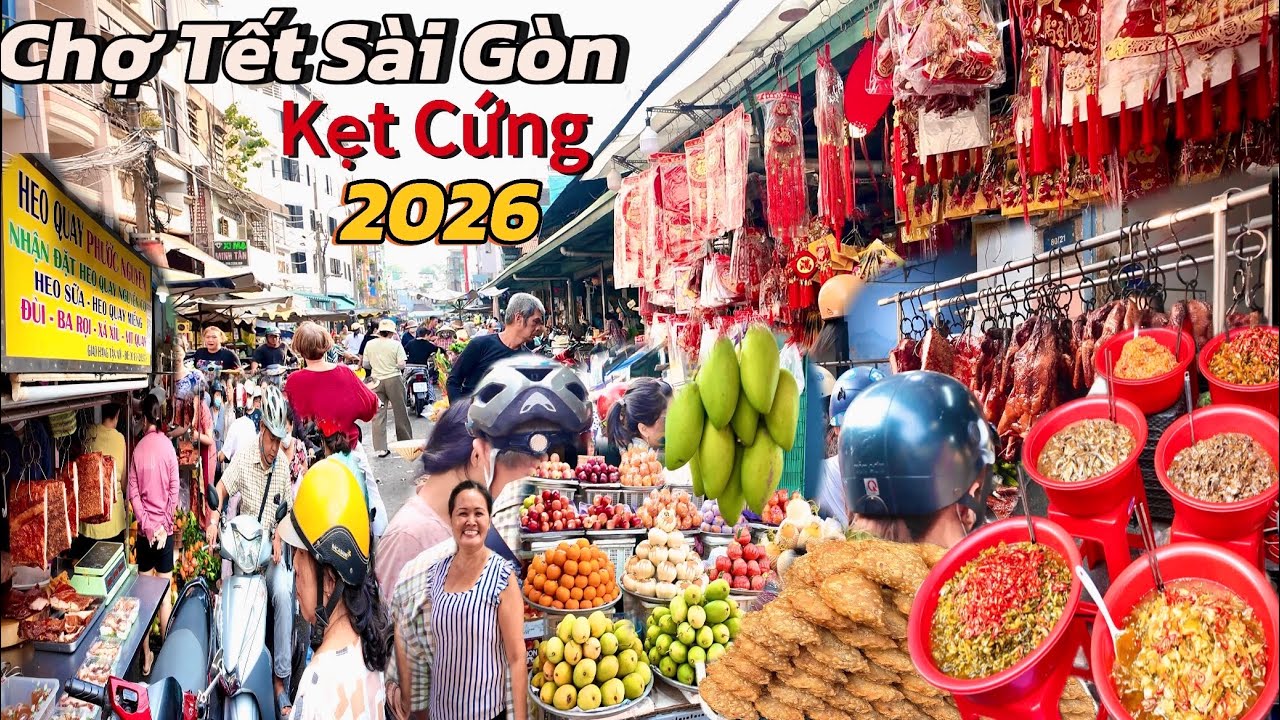 Xôn Xao Chợ Tết Sài Gòn .Bất Ngờ Chợ Thiếc Người Hoa Đông Vui Kẹt Cứng Chen Nhau Mua Heo Quay 