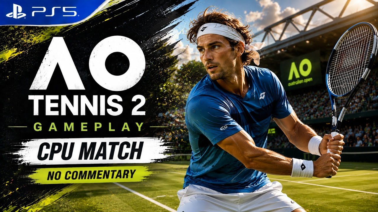 【PS5】AO Tennis 2 Gameplay | CPU Match (No Commentary)