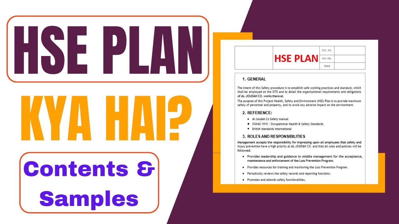 HSE Plan Kya Hai? Contents of HSE Plan | Samples of HSE Plan | Safety Plan in Hindi