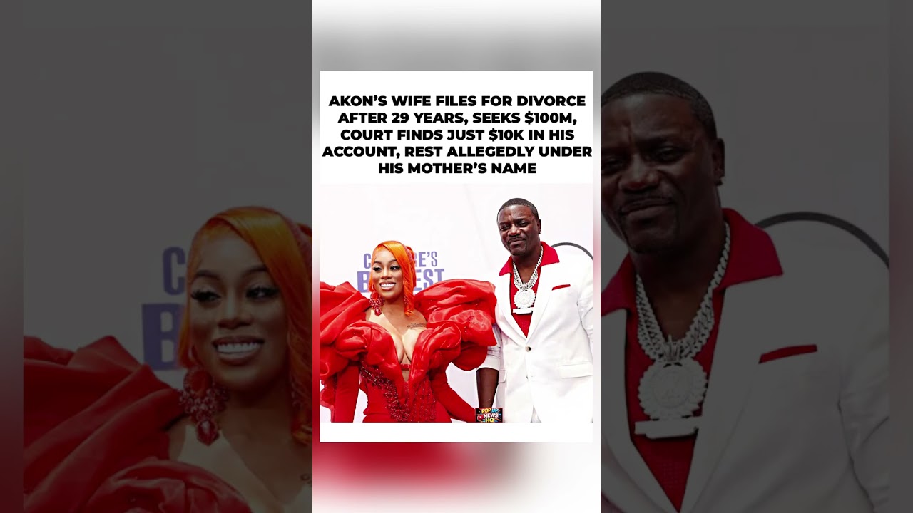 💔💰 Akon's Wife Files for Divorce After 29 Years &mdash; Court Finds Only $10K in His Account?!#shorts