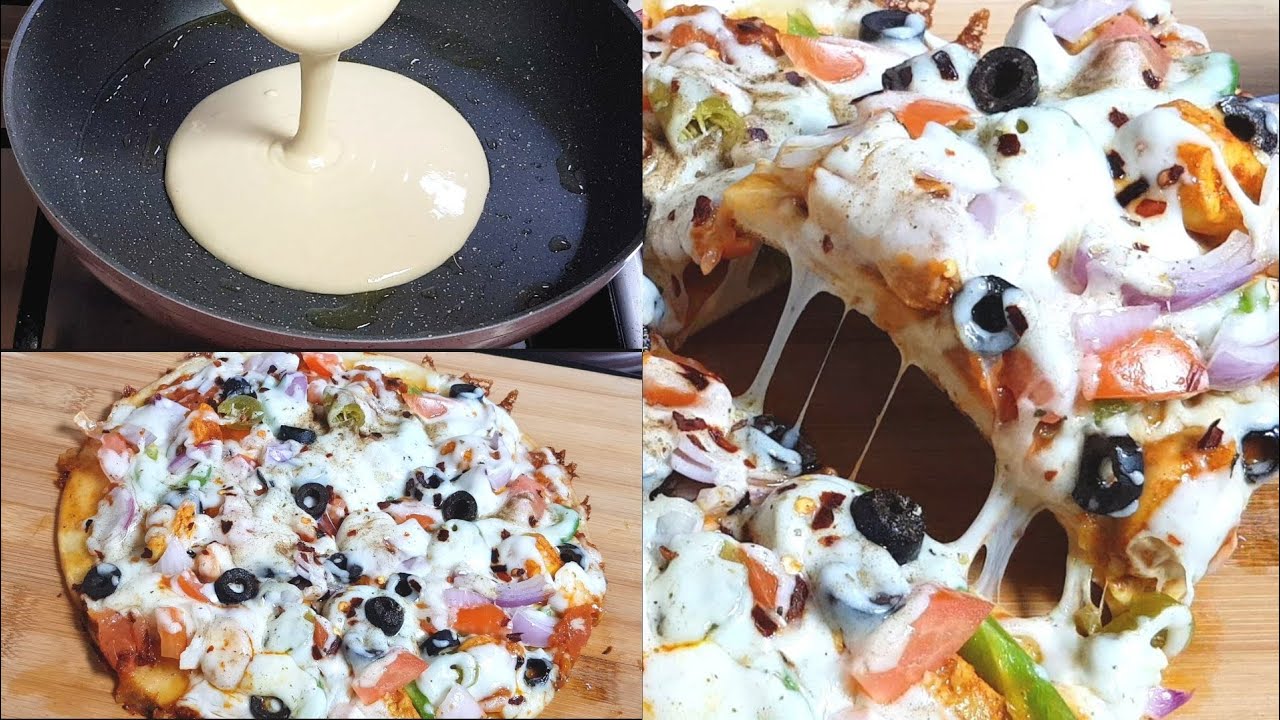 [SUB] Liquid Pizza/Pourable Pizza in 10 minutes|| No Oven, No Yeast Pizza/Yummy pancake pizza recipe