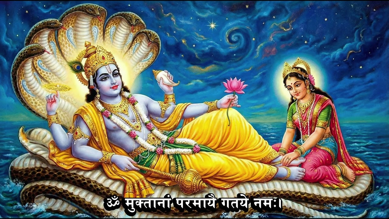 ॐ मुक्तानां परमायै गतये नमः | Vishnu Mantra for Moksha & Divine Protection