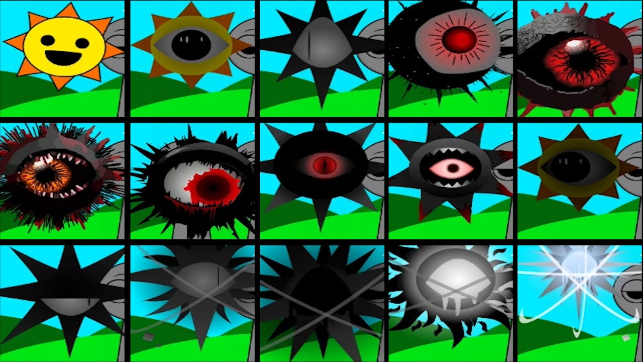 Sprunki  all MR SUN phase 1 to phase 15