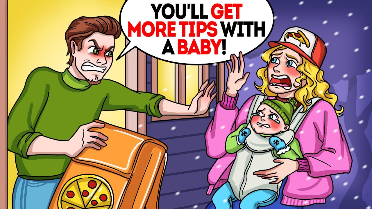 Hubby made me deliver pizza with baby in arm