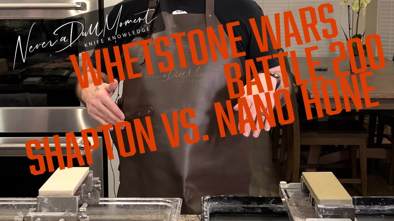 Whetstone Wars   Battle 200 -  Shapton Kuromaku 220 grit vs Nano Hone 200 grit