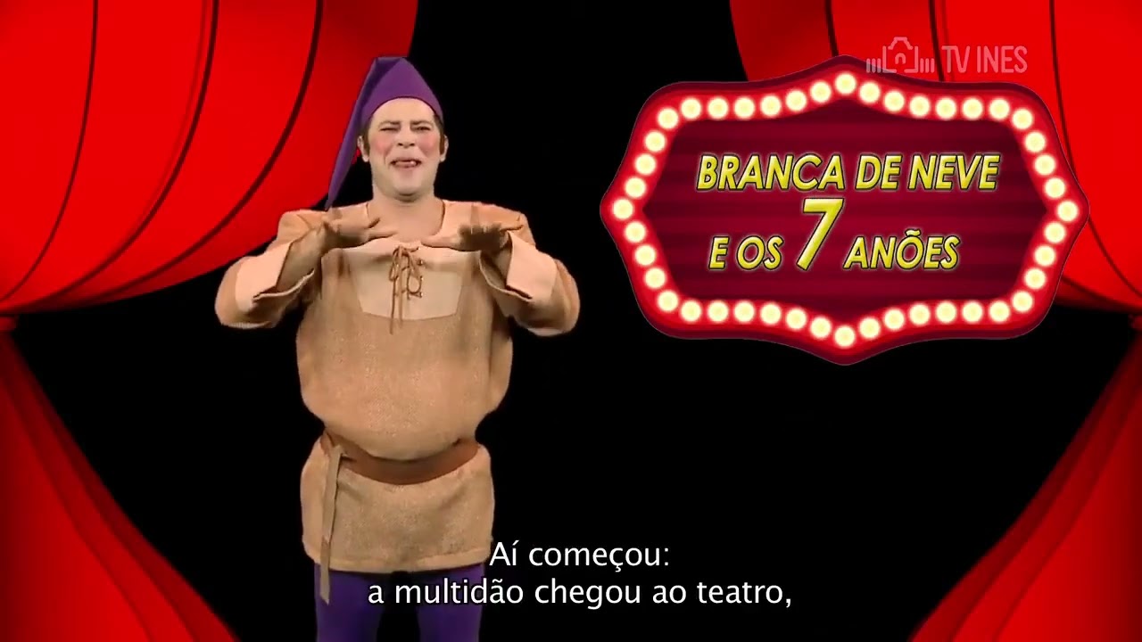 TV INES - Piadas em LIBRAS:  Branca de neve e os 8 anões