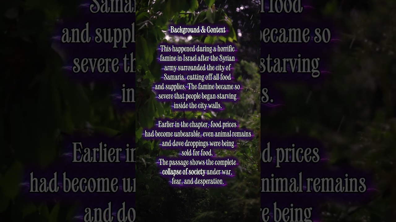 The Horrifying Famine of Samaria&hellip;#bible #dark #history #daily #analoghorror