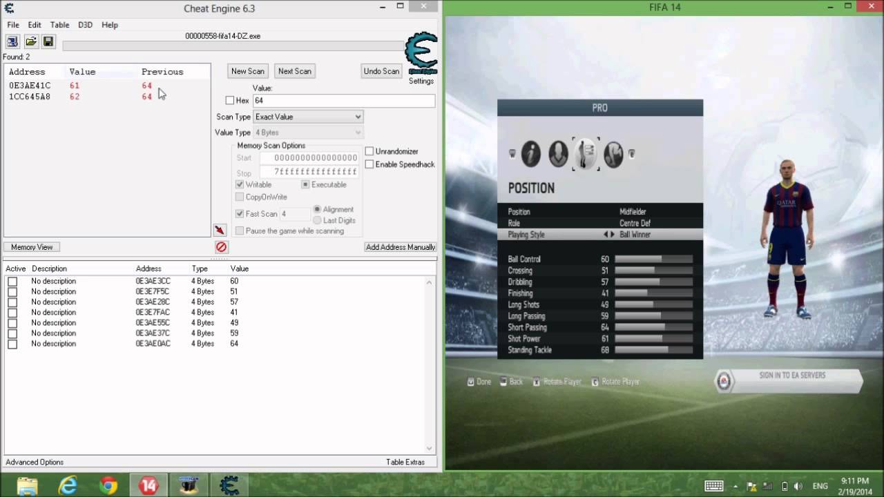 Increase Player Stat Fifa 14 (upto 95)