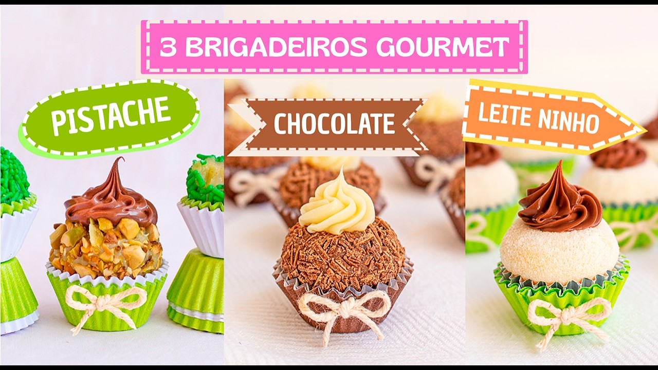 3 BRIGADEIROS GOURMET - PISTACHE, CHOCOLATE E LEITE NINHO - Tiago Mauro