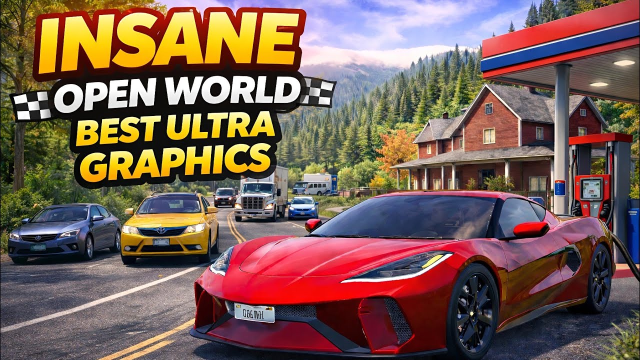 🚘Chevrolet c8 – Driving Realistic Open-World Car Game !🔥✨