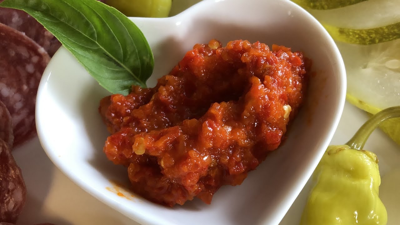 Hot Cherry Pepper Relish (from my new Mediterranean diet cookbook)