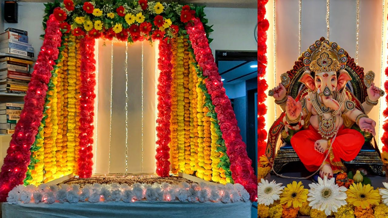 GANPATI DECORATION ||Decoration for Home Ganpati||Akash Jangid