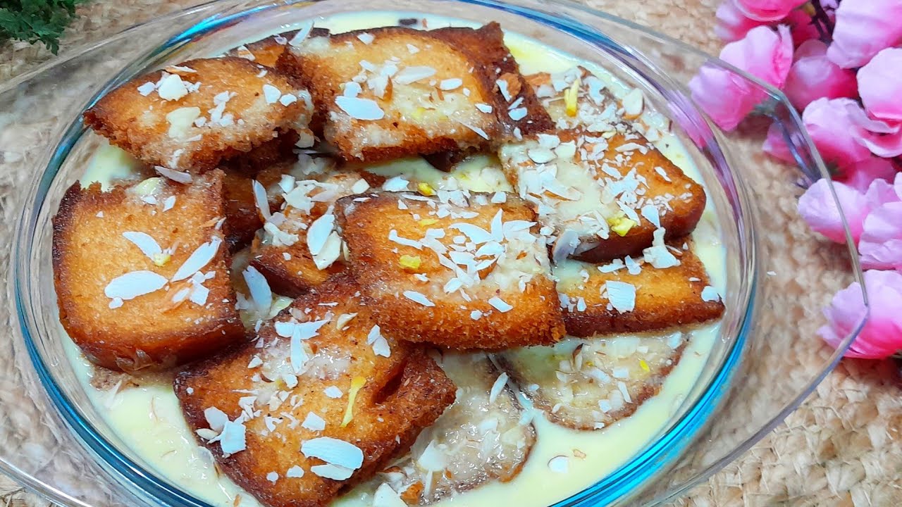 Ramzan Special Bread ka Meetha 😋 | Bread Mithai | Bread Custard Dessert 🍮 