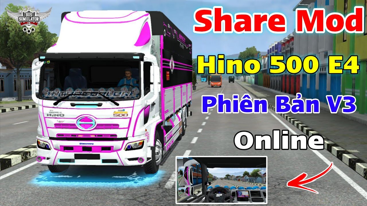 Hướng Dẫn Mod Xe Hino 500 E4 V3 Chạy Online trong Bus Simulator Indonesia