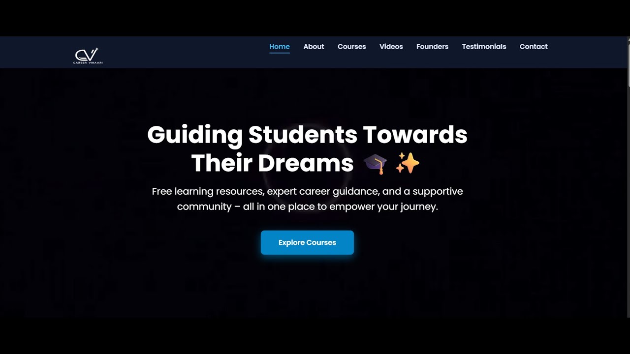 🎯 Project Showcase: Career Vihaari | Web Development Sample Project (In Progress) 🌐