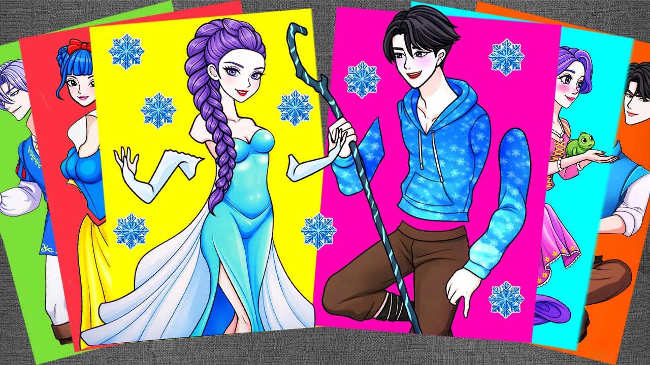 [🌈paper diy🌈] KPop Demon Hunters Sticker Book ❄️ Rumi Becomes Elsa with Frozen Fashion Style | ASMR