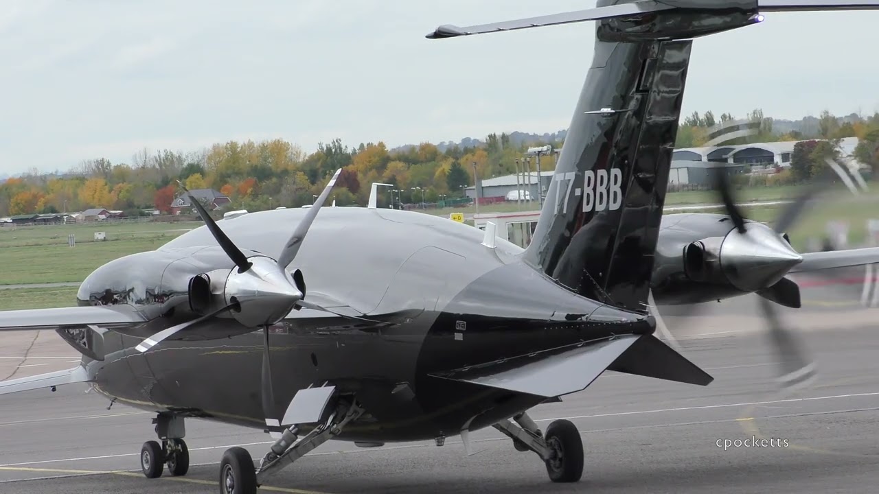 Piaggio Avanti P.180 EVO Startup & take off T7-BBB - Gloucestershire Airport