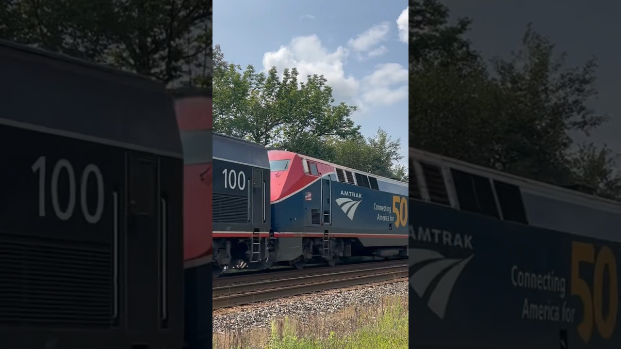 Amtrak 100 and 108 power P048 through Amsterdam, NY!!! #train #108 #100 #amtraktrains #amtrak