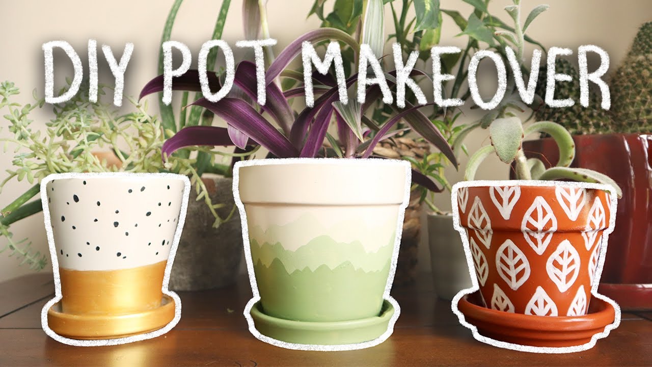 DIY POT MAKEOVER | Painting Plant Pots