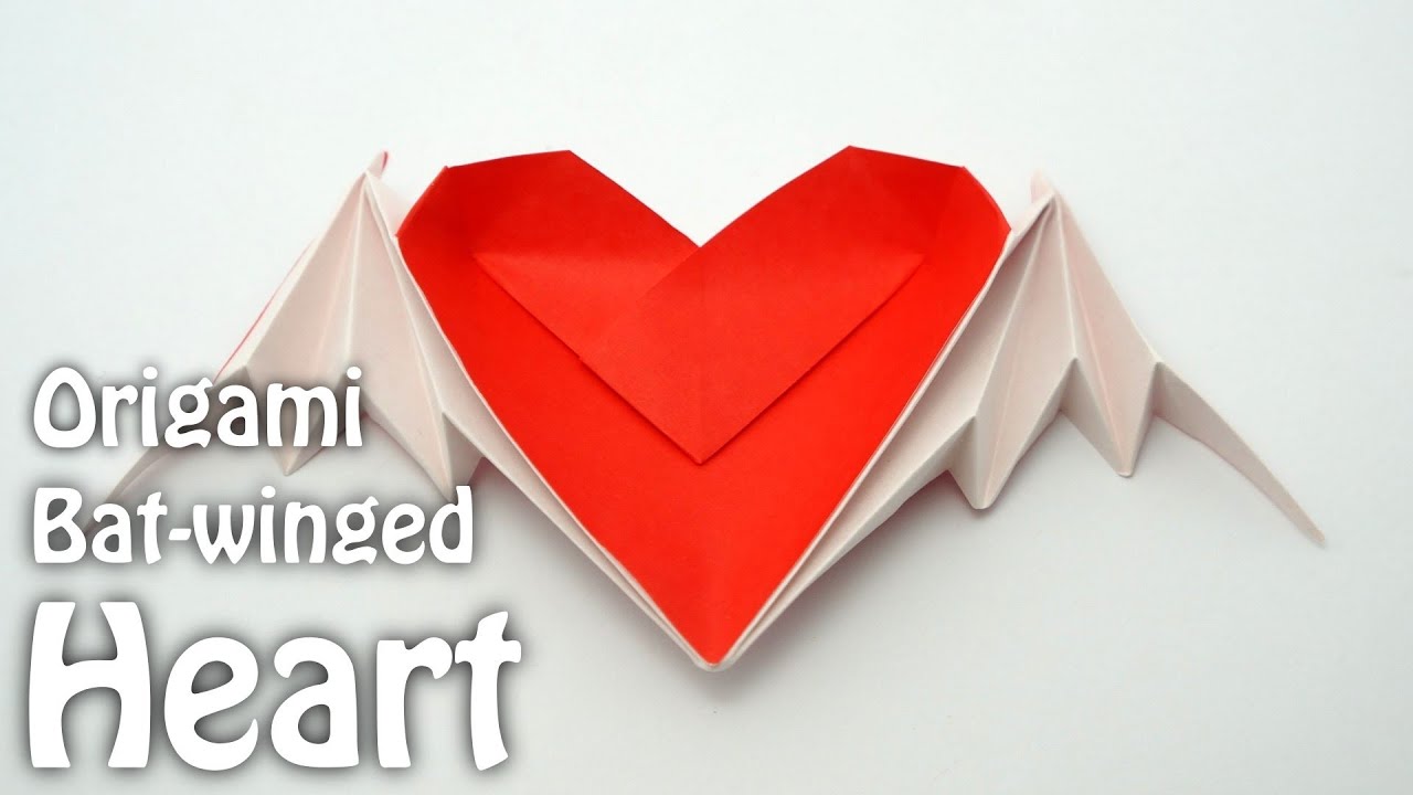 Origami Bat-winged Heart with color change (Riki Saito)