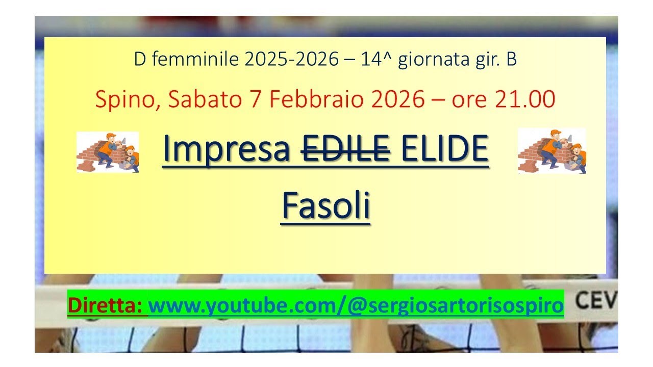 D femminile 2025-2026, 14^ giornata gir. B: Segi 1 3 Fasoli - 07/02/2026