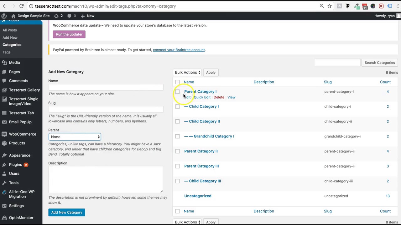 Adding and Organize Wordpress Blog Categories