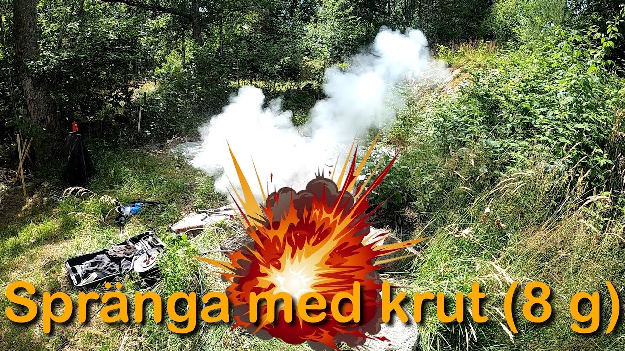 Spr&auml;nga en liten sten med 8 gram krut (Spr&auml;nga med krut 💥💥)