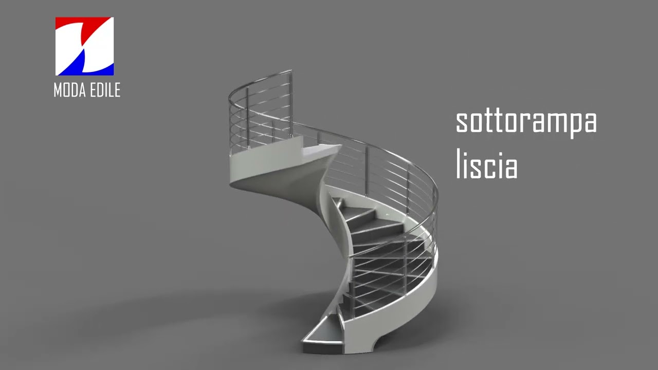 scala elicoidale prefabbricata in cemento armato diametro 320 cm con ringhiera