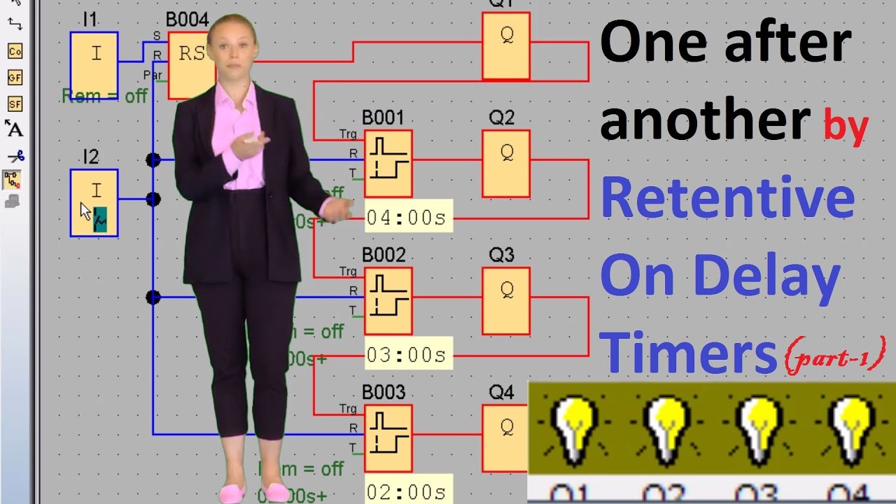 Siemens PLC-- One after another by Retentive On Delay Timers.(Part-1)