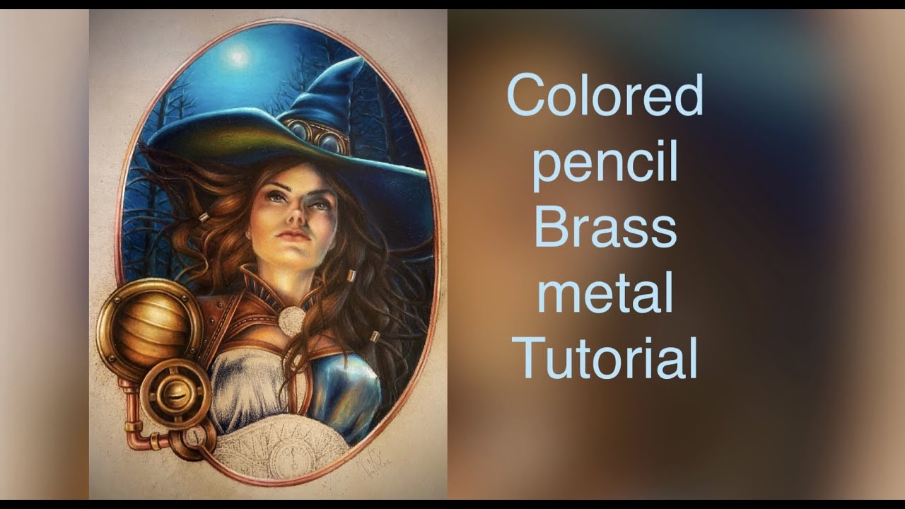 Colored pencil brass metal tutorial