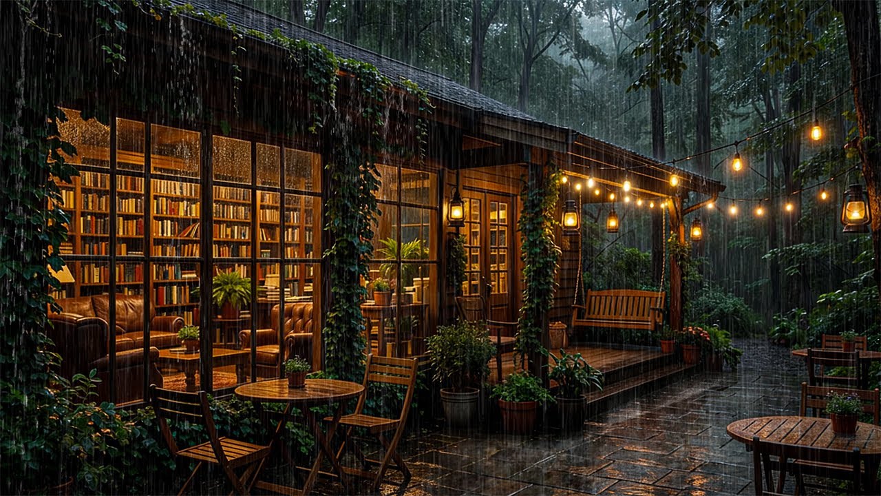 Warm Cabin Lights & Night Rain | Let the Mind Unwind and Sleep
