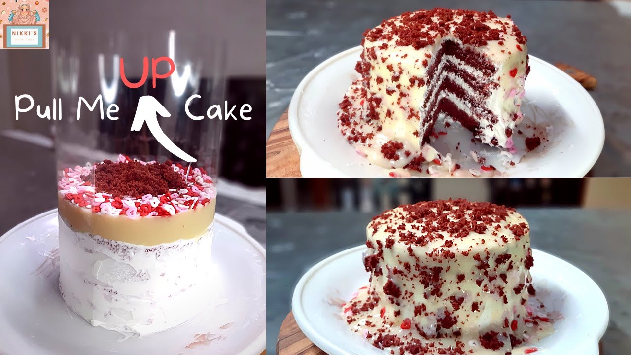 Red Velvet Pull Me Up Cake | Trending Pull Me Up Cake | Recipe By Nikki's Cook Book