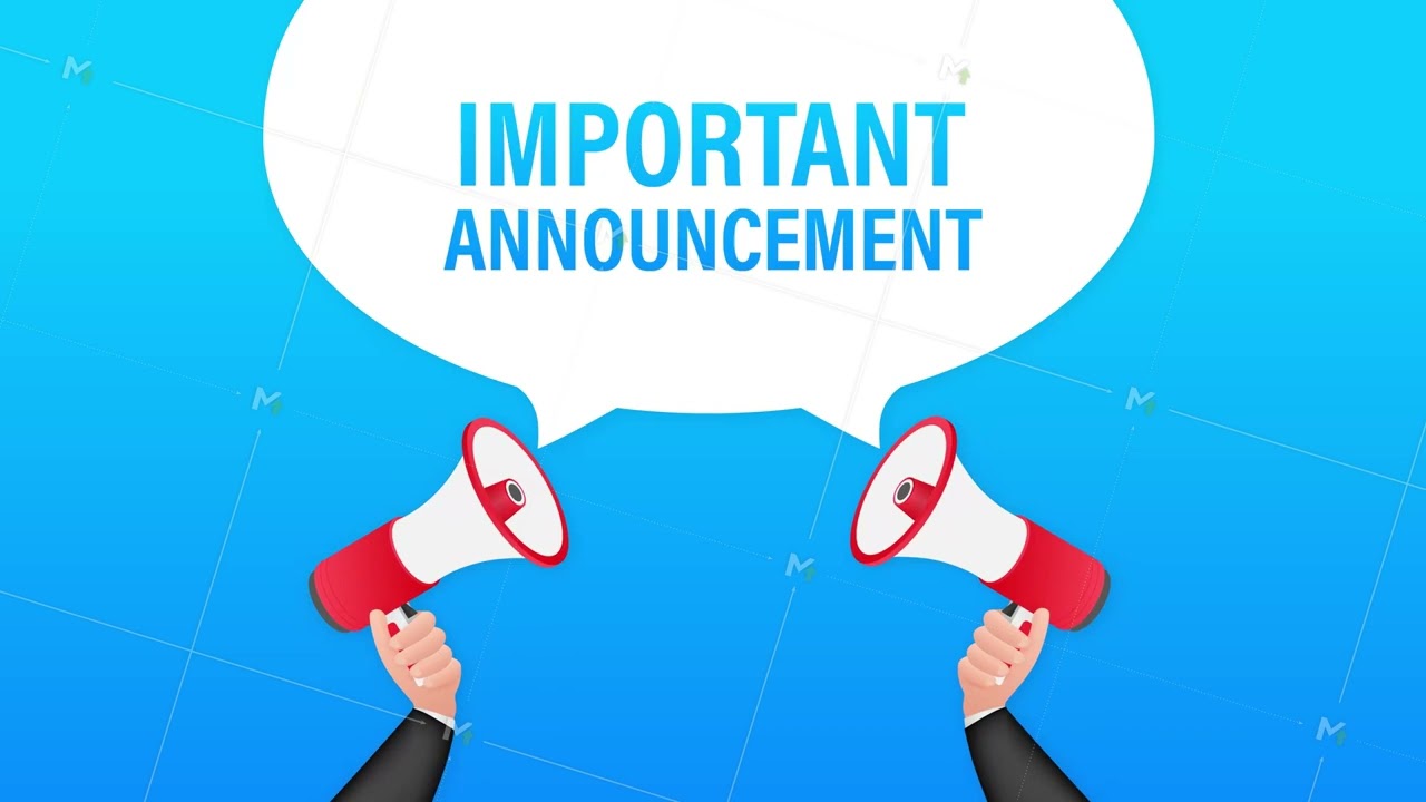 Hand Holding Megaphone with important announcement. Megaphone banner. Web design. Motion graphics.