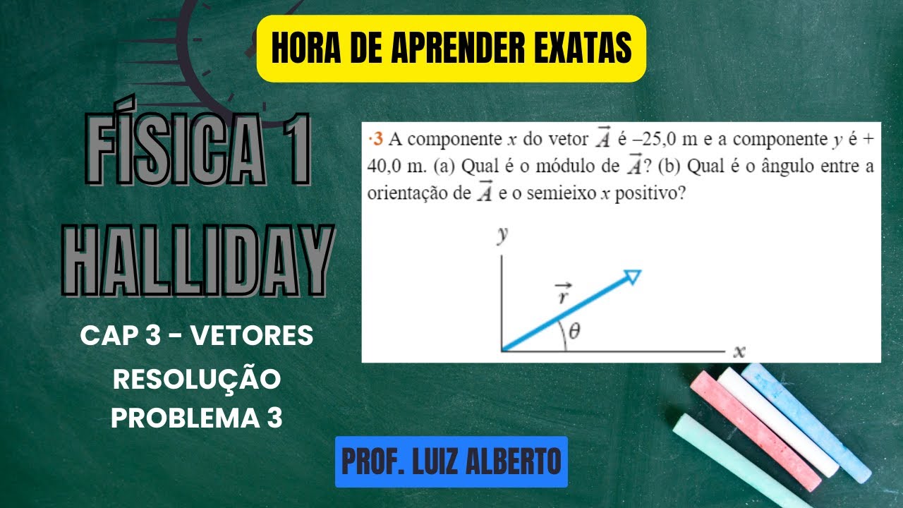 3. A componente x do vetor A &eacute; &ndash;25,0 m e a componente y &eacute; + 40,0 m. (a) Qual &eacute; o m&oacute;dulo de A? ...