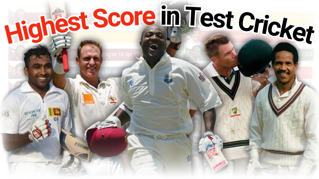 Top 20 Batsmen with Highest Score in Tests Cricket 1950 - 2024 🔥🏏