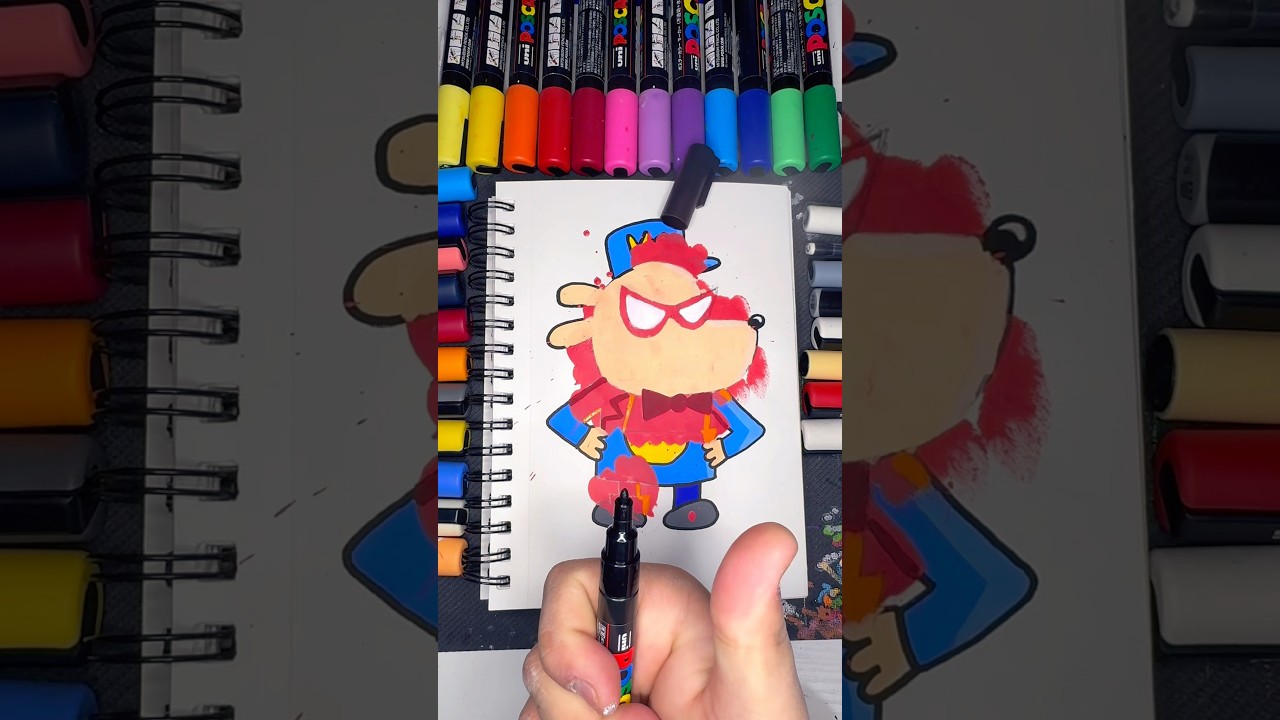Destroying my DogMan Drawing! 🐶 #posca #art