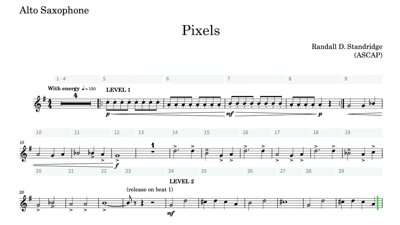 (Alto Saxophone) Pixels Play-Along