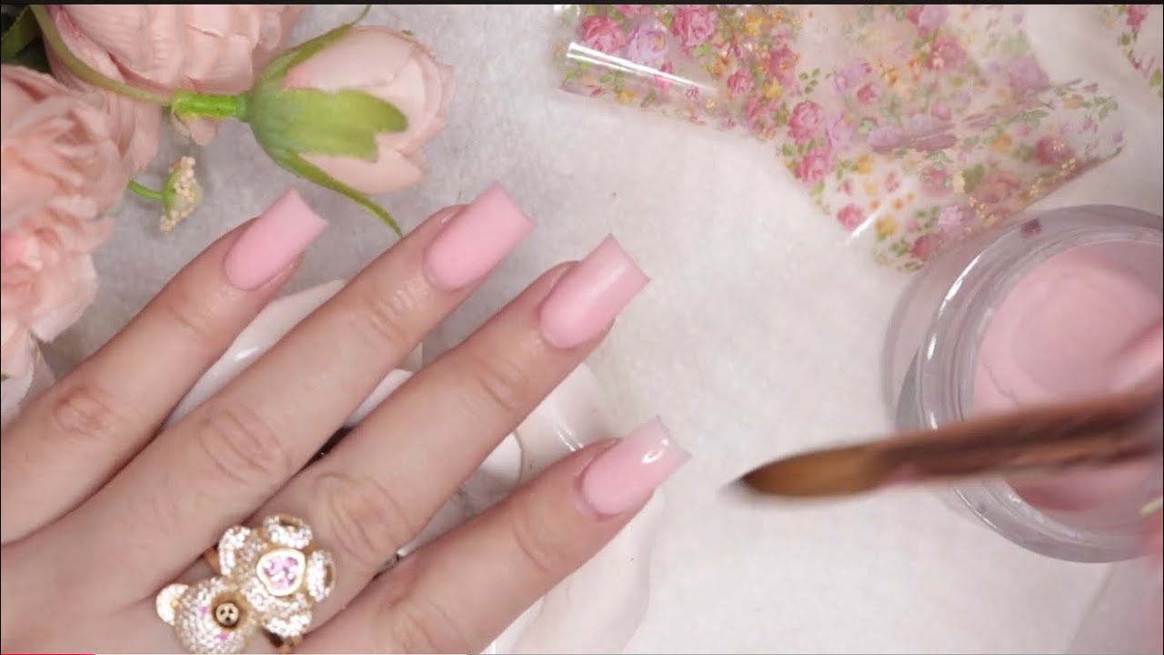 Como hacer Uñas Acrilicas con foil floreado 🌸🌺