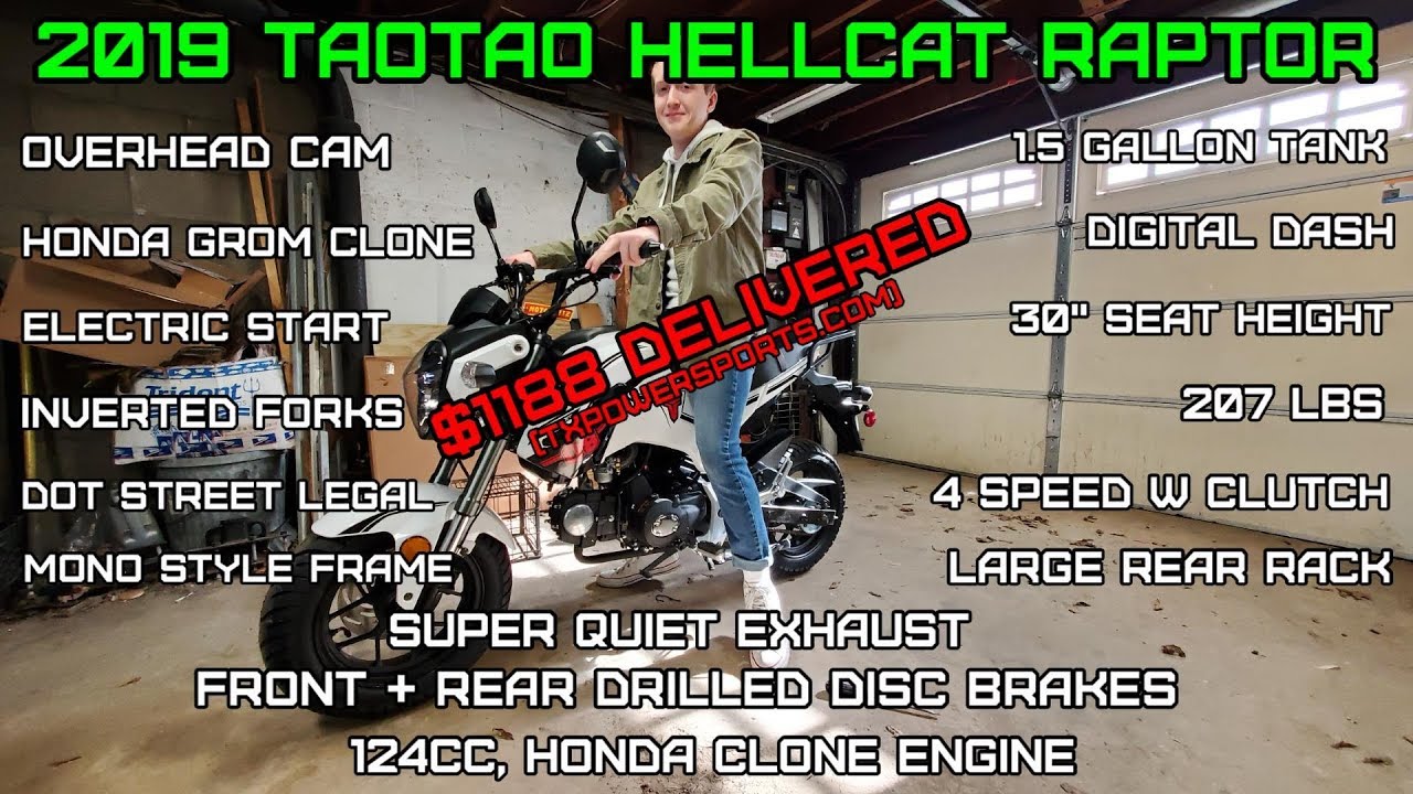 (E1) 2019 TaoTao Hell Cat Raptor 125cc (Grom clone) Assembly test review