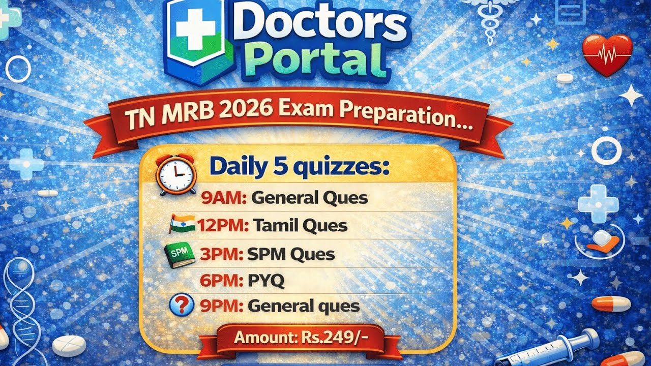 TN MRB Assistant Surgeon Exam 2026 Quiz preparation group | Daily 5 set of quizzes | Join now