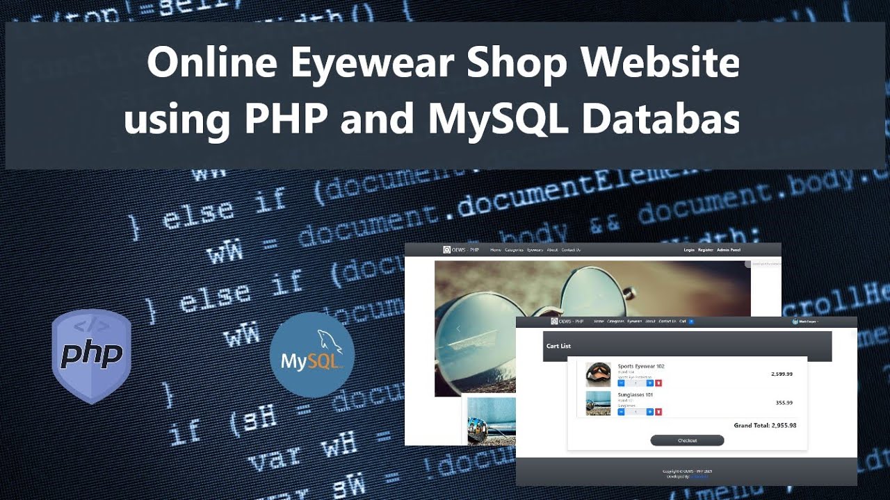 Online Eyewear Shop Website using PHP and MySQL DEMO