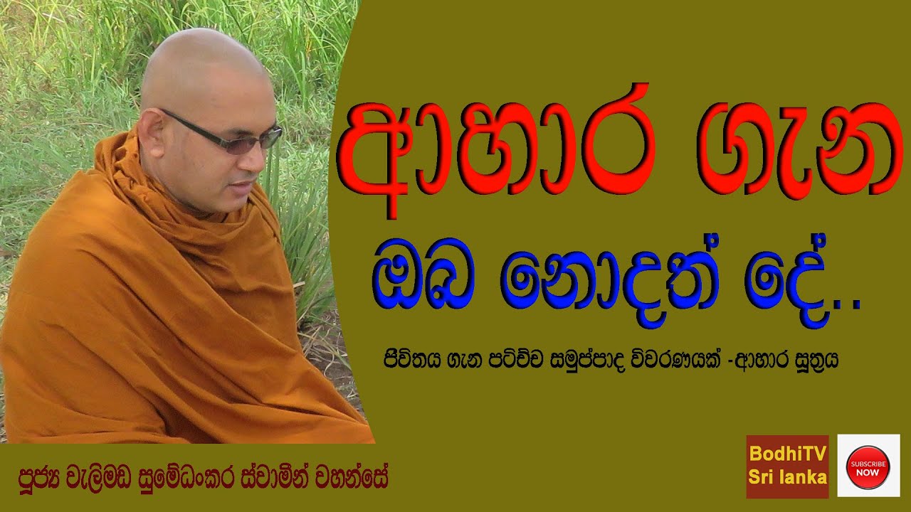 ආහාර ගැන ඔබ නොදත් දේ - ජීවිතය ගැන පටිච්චසමුප්පාද විවරණයක් - (ආහාර සූත්‍රය ස.නි 2)