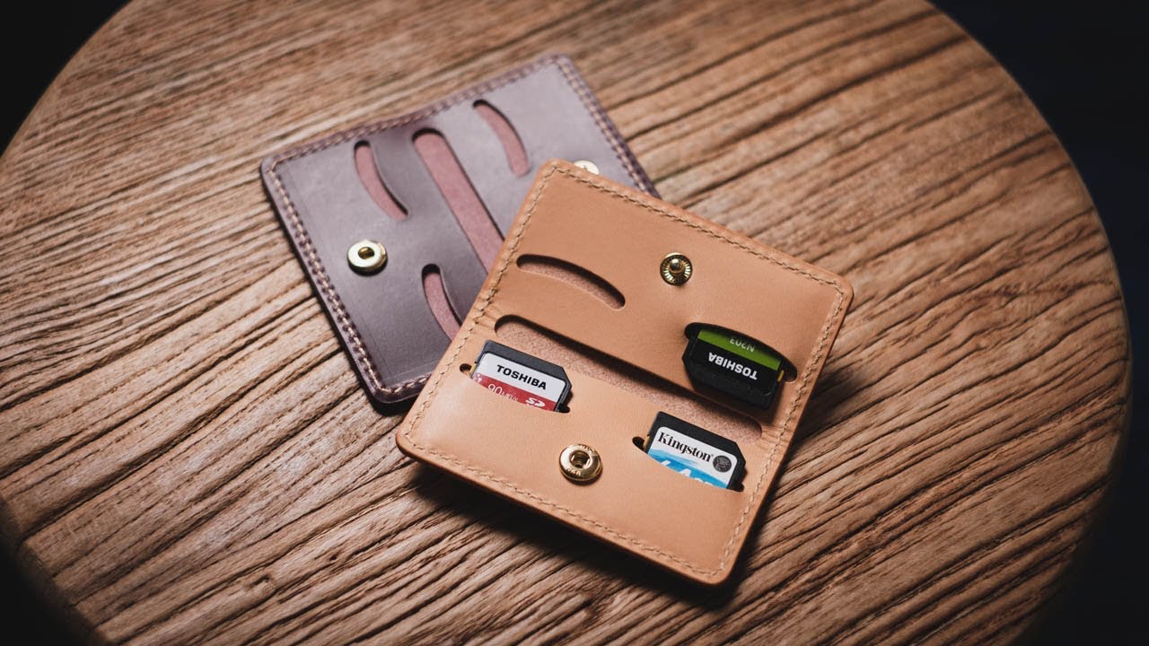 Making a Leather SD Card Holder - Leather Craft ASMR