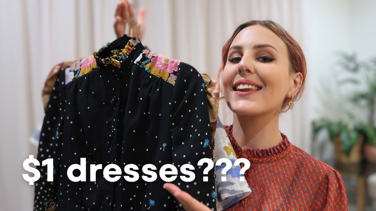 I thrifted 5 Vintage dresses for only $5 | Try on Haul